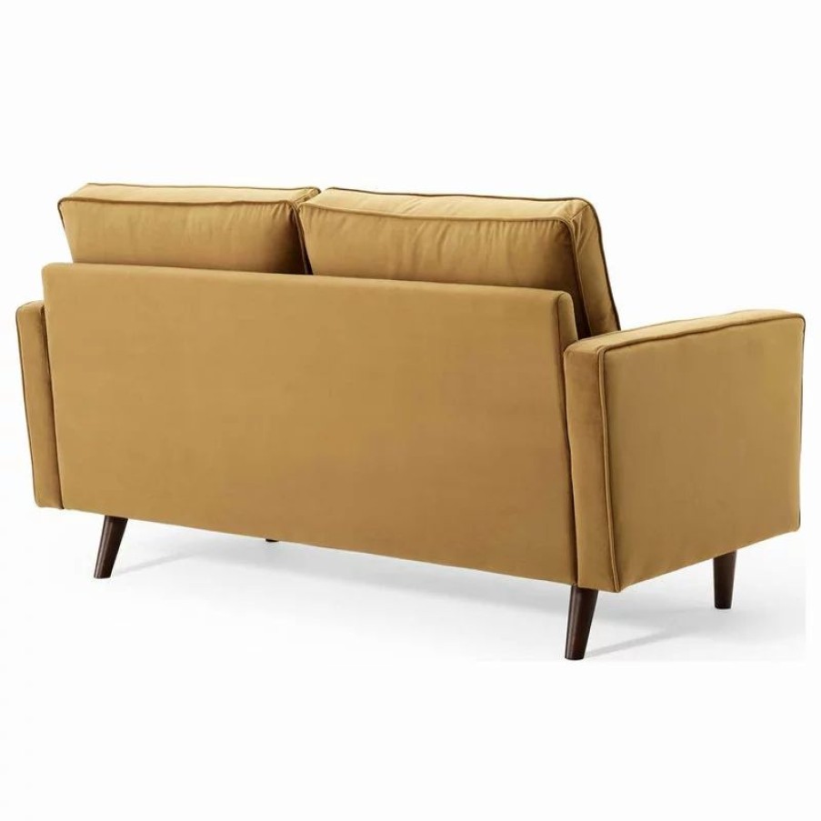 Sofas & Sectionals * | Lexmod Valour Performance Velvet Loveseat, Cognac