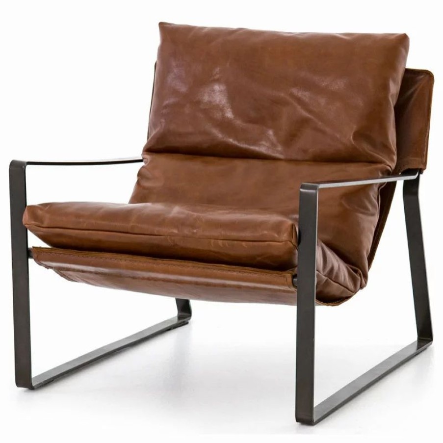 Chairs * | Four Hands Emmett Sling Chair, Dakota Tobacco