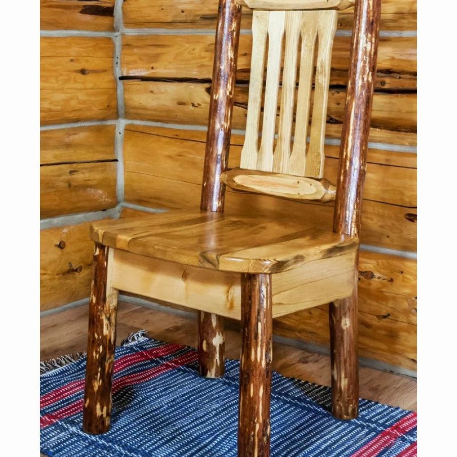 Chairs * | Montana Woodworks Glacier Country Solid Wood Side Chair In Brown