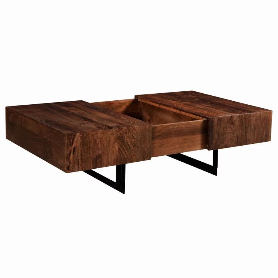 Coffee & Accent Tables * | Mod-Arte Glide Coffee Table, Matte Warm Walnut
