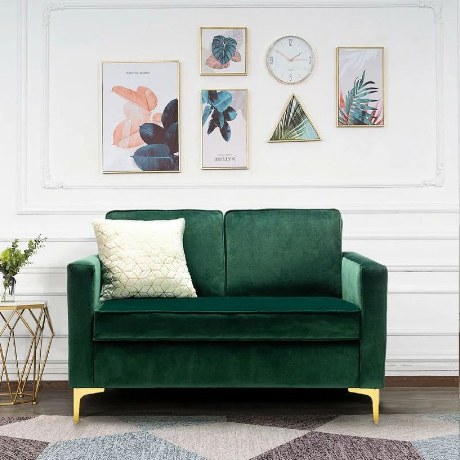 Sofas & Sectionals * | Karat Home Upholstered Sofa With Loose Back, Green
