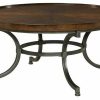 Coffee & Accent Tables * | Hammary Furniture Hammary Barrow Round Cocktail Table With Mahogany Top And Metal Base