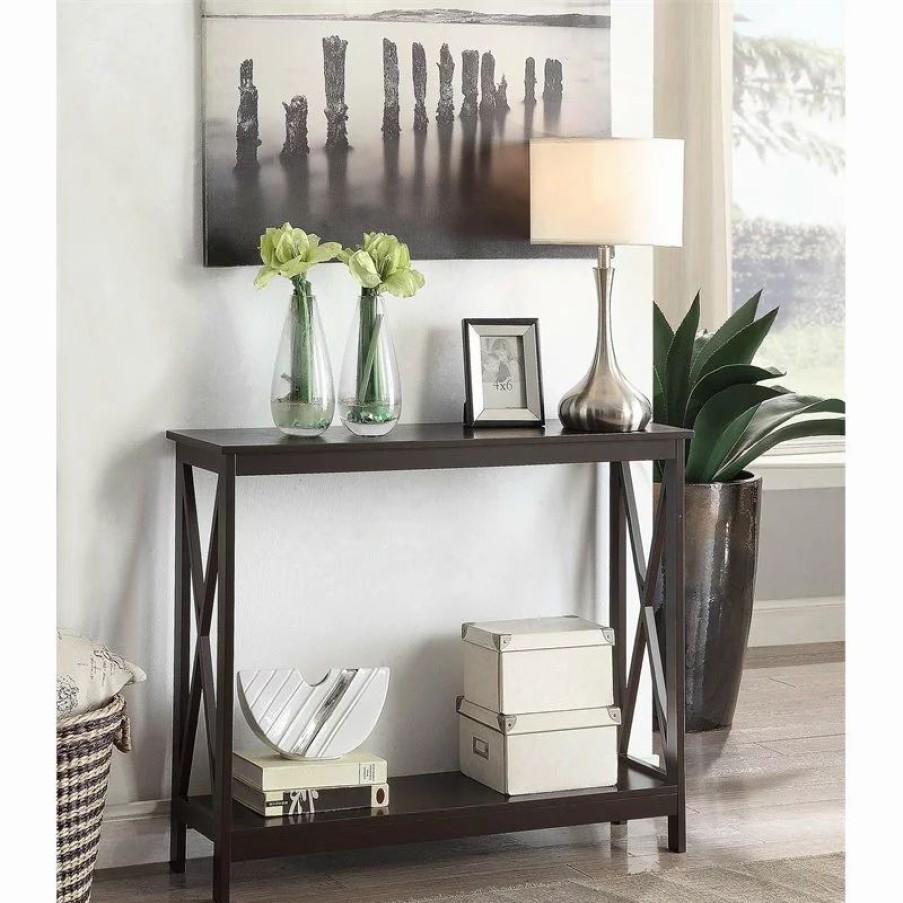 Console Tables * | Convenience Concepts Oxford Console Table In Espresso Wood Finish