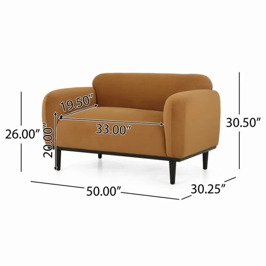 Sofas & Sectionals * | Gdfstudio Sandee Contemporary Upholstered Loveseat