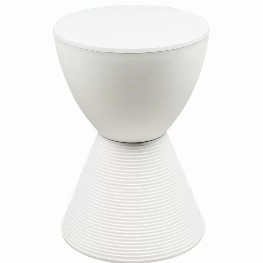 Coffee & Accent Tables * | Leisuremod Modern Round Boyd Side Table, White, Bs12W