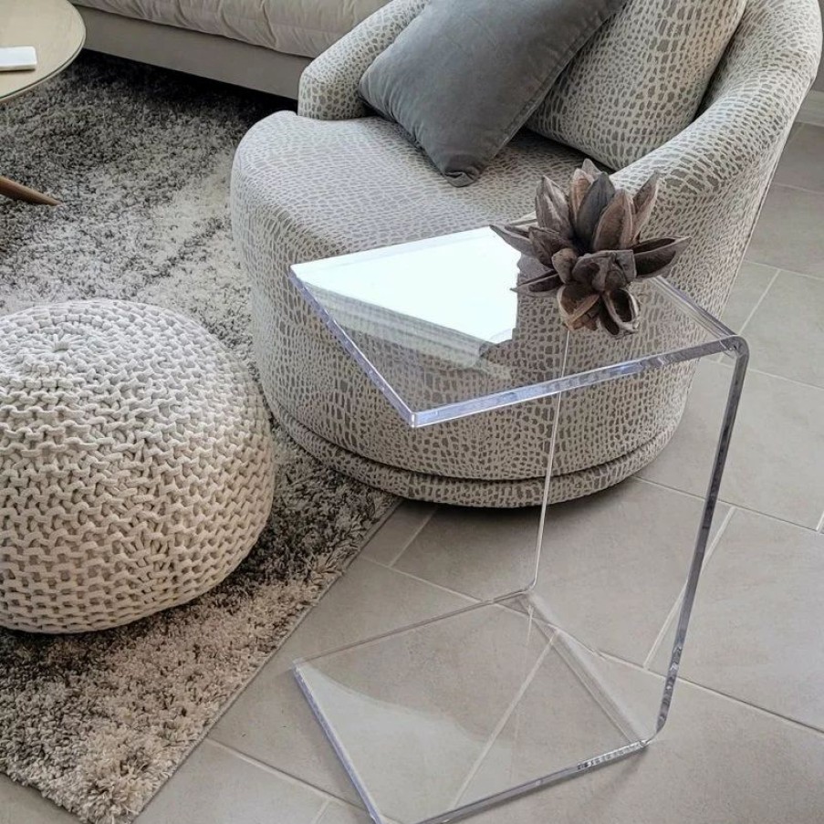 Coffee & Accent Tables * | Southeastflorida Acrylic "C" Slide End Table 18 X 13.5 X28 , 3/4 Thick