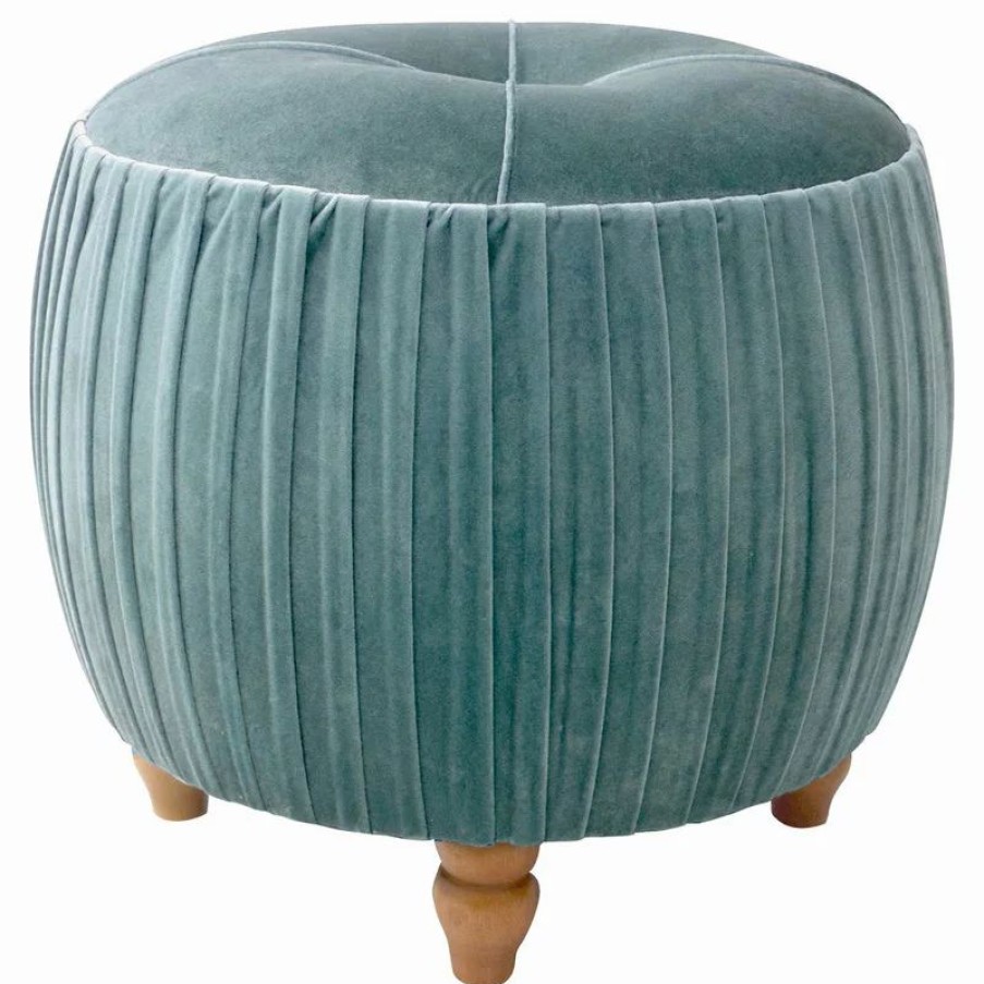 Footstools & Ottomans * | New Pacific Direct Inc. Helena Velvet Small Round Ottoman