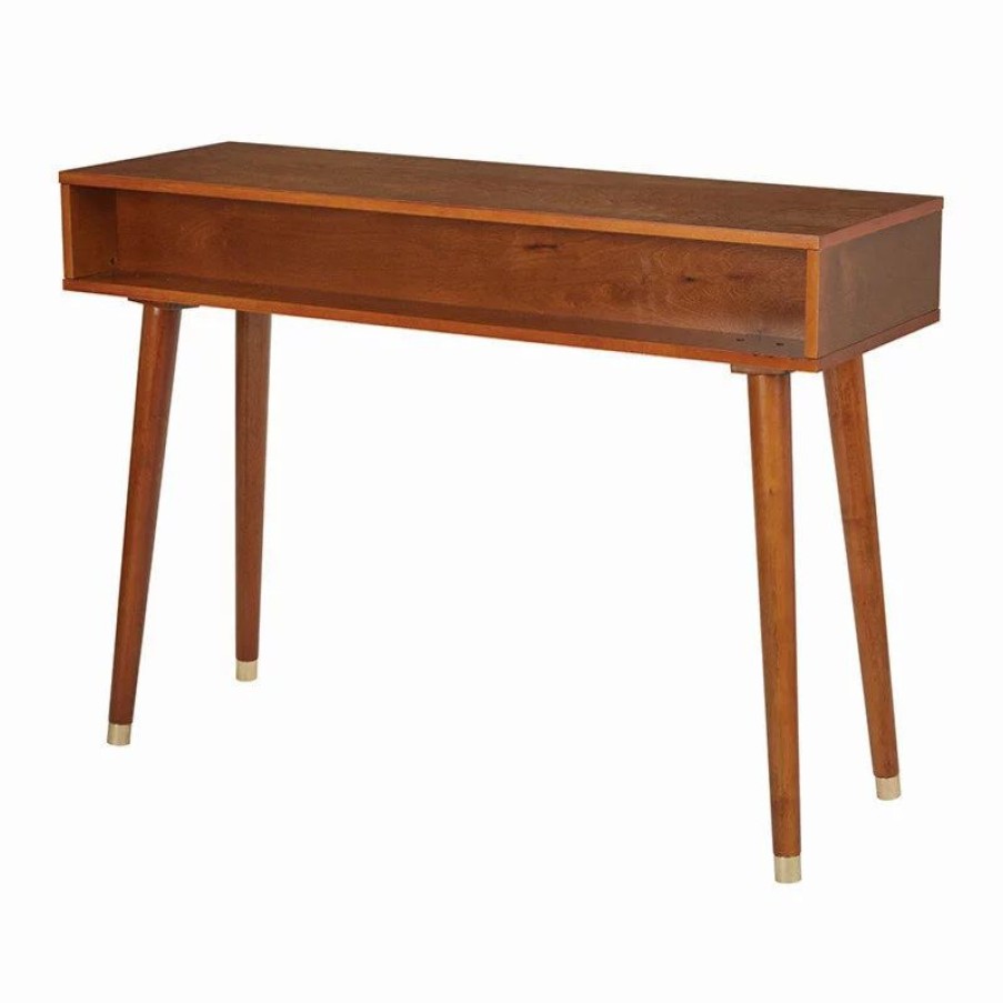 Console Tables * | Office Star Products Cupertino Console Table In Light Walnut Wood