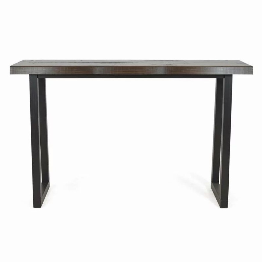 Console Tables * | Steve Silver Jennings Cherry And Ebony Solid Wood Live Edge Sofa Bar Table