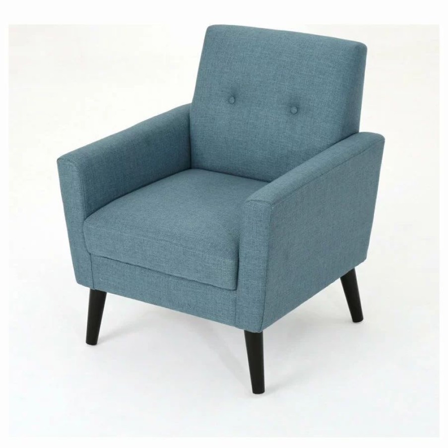 Chairs * | Gdfstudio Gdf Studio Sierra Mid Century Fabric Club Chair, Blue