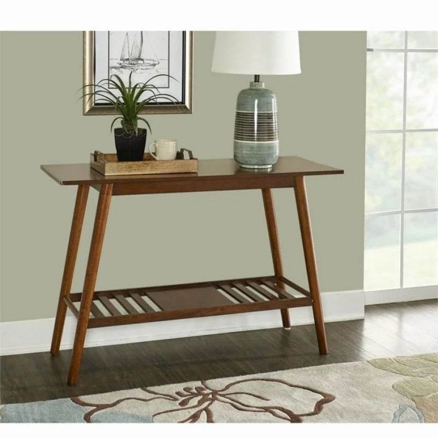 Console Tables * | Linon Home Decor Products Linon Samantha Wood Console Table In Brown