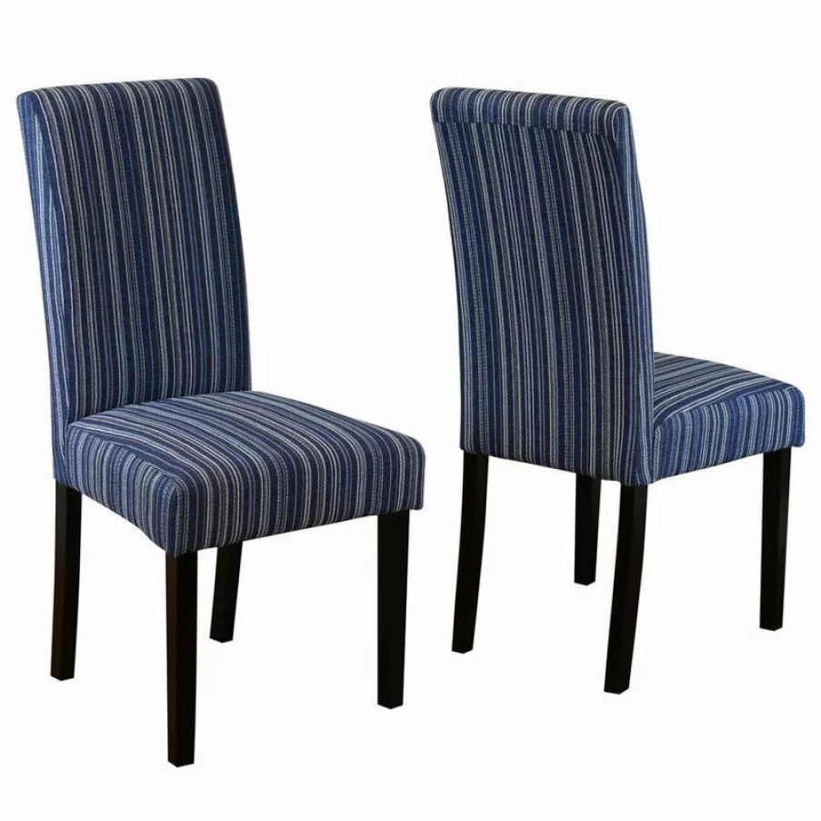 Chairs * | Monsoon Pacific Seville Stripe Fabric Dining Chairs, Set Of 2, Blue
