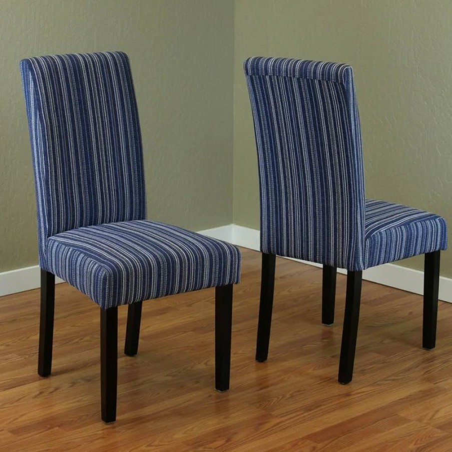 Chairs * | Monsoon Pacific Seville Stripe Fabric Dining Chairs, Set Of 2, Blue