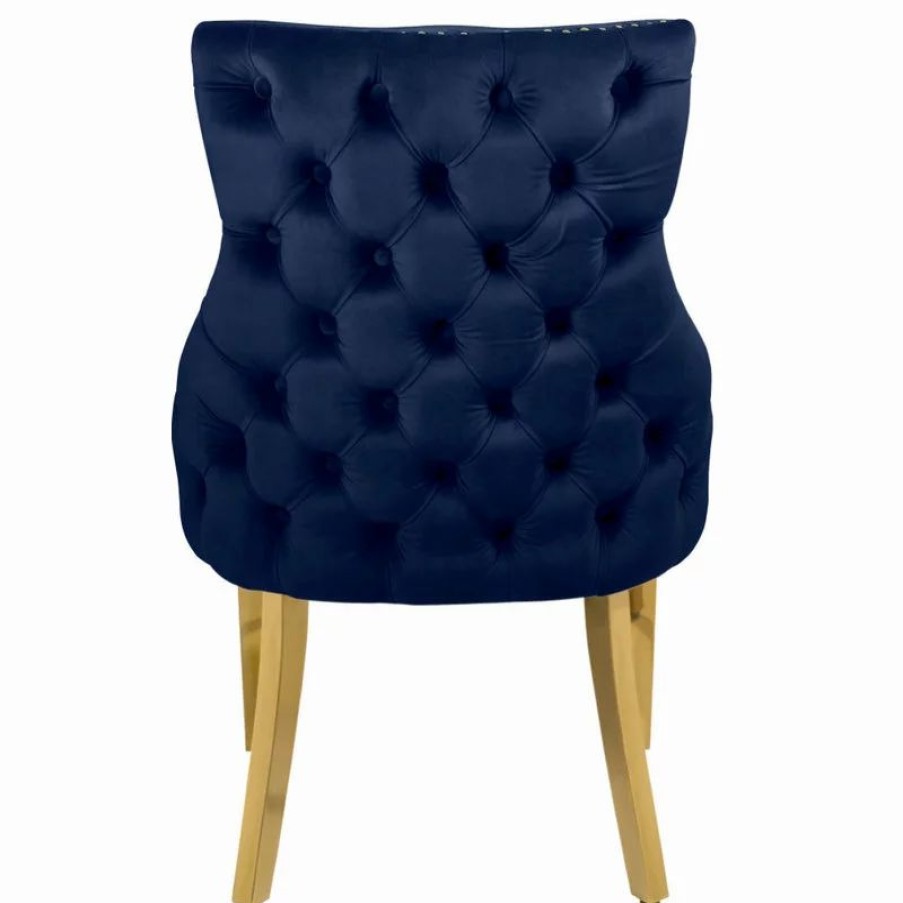 Chairs * | Mod The Sovereign Dining Chair, Navy, Velvet, Set Of 2