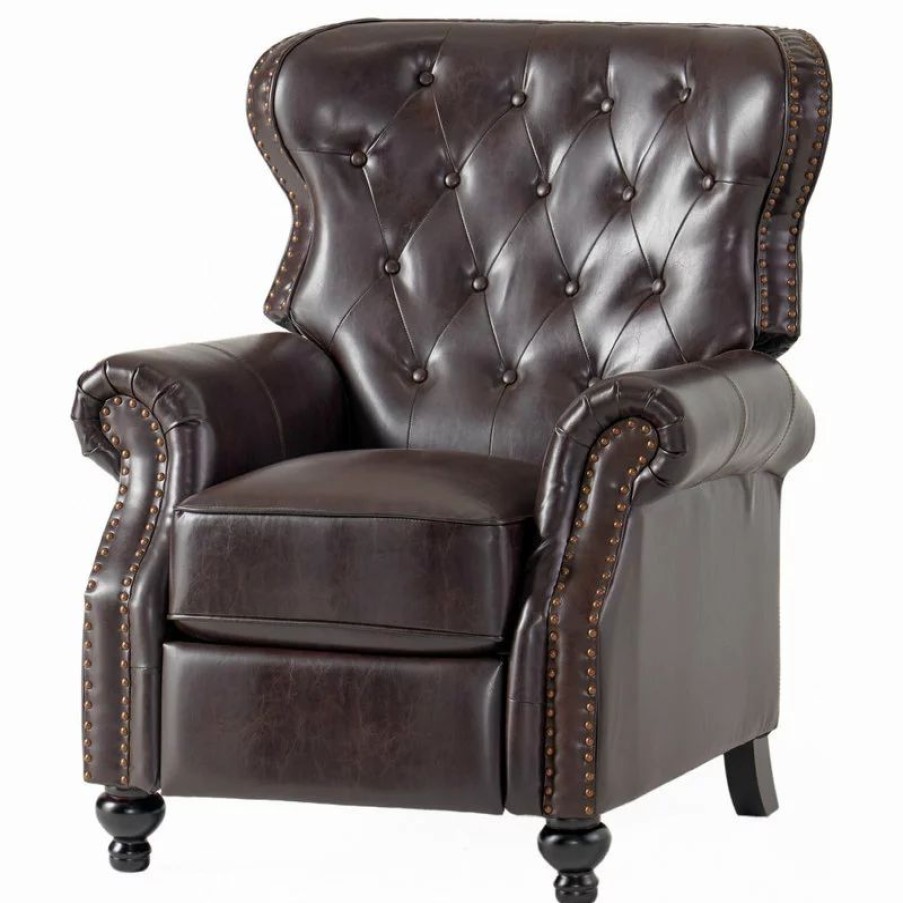 Chairs * | Gdfstudio Gdf Studio Walder Contemporary Tufted Recliner With Nailhead Trim