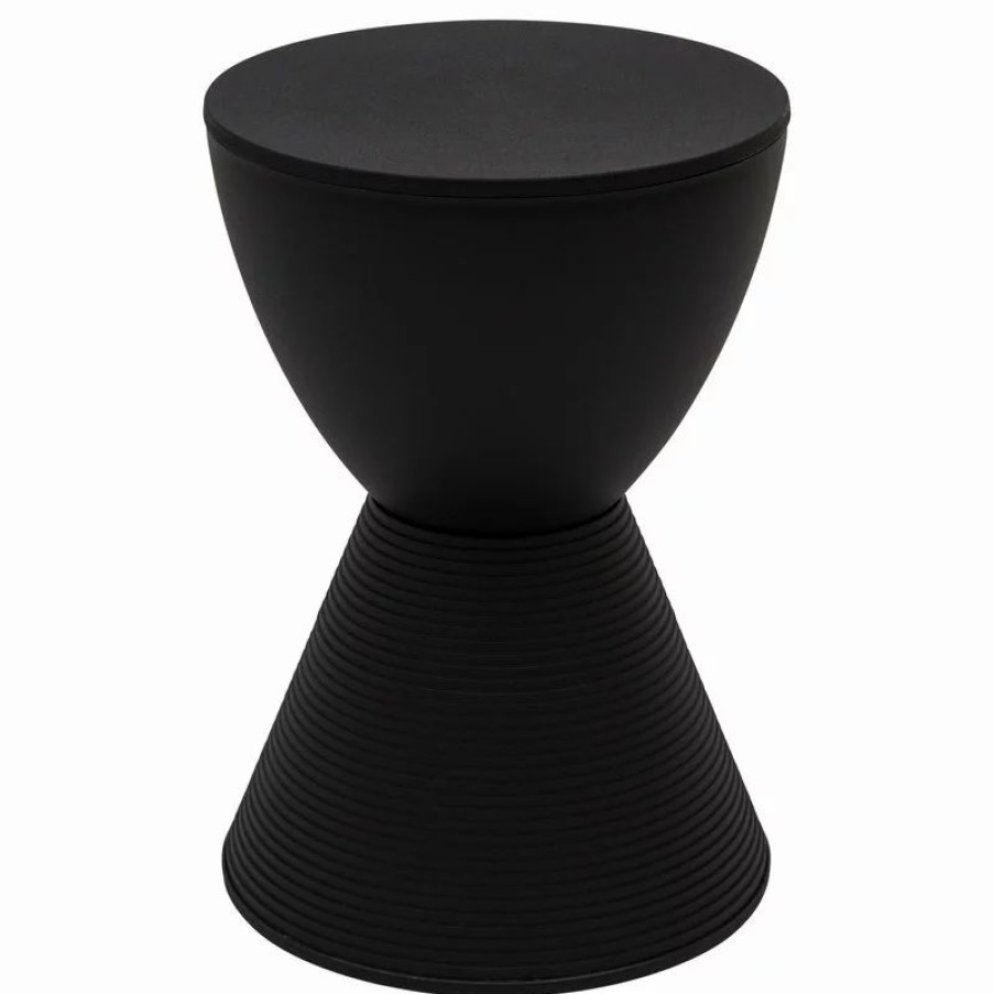 Coffee & Accent Tables * | Leisuremod Modern Round Boyd Side Table, Black, Bs12Bl