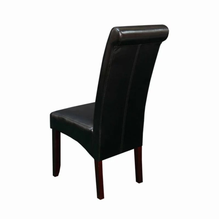 Chairs * | Monsoon Pacific Milan Faux Leather Blue Dining Chairs, Set Of 2, Black