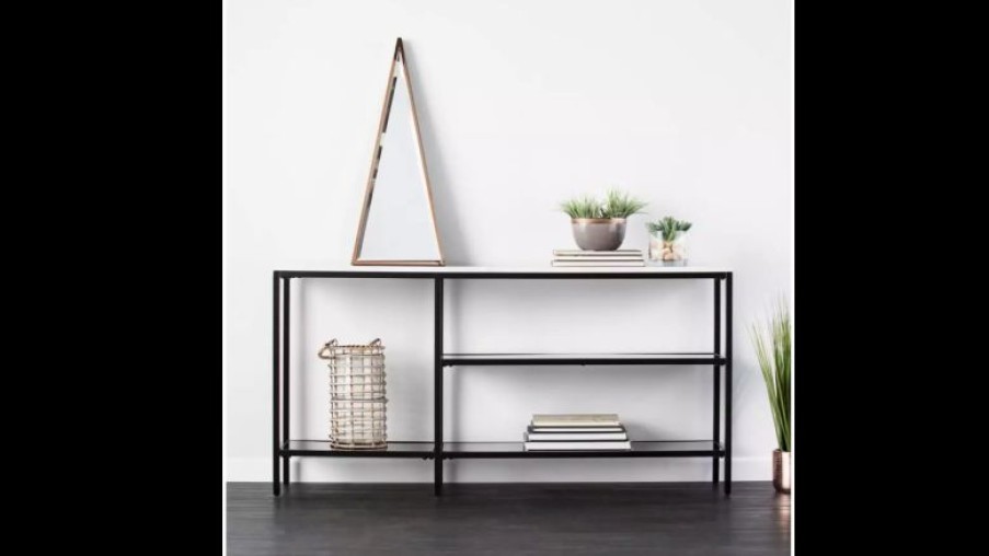 Console Tables * | Sei Furniture Holly And Martin Corman Faux Marble Narrow Console Table