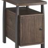 Coffee & Accent Tables * | Ashley Furniture Industries Ashley Furniture Vailbry Storage End Table In Grayish Brown