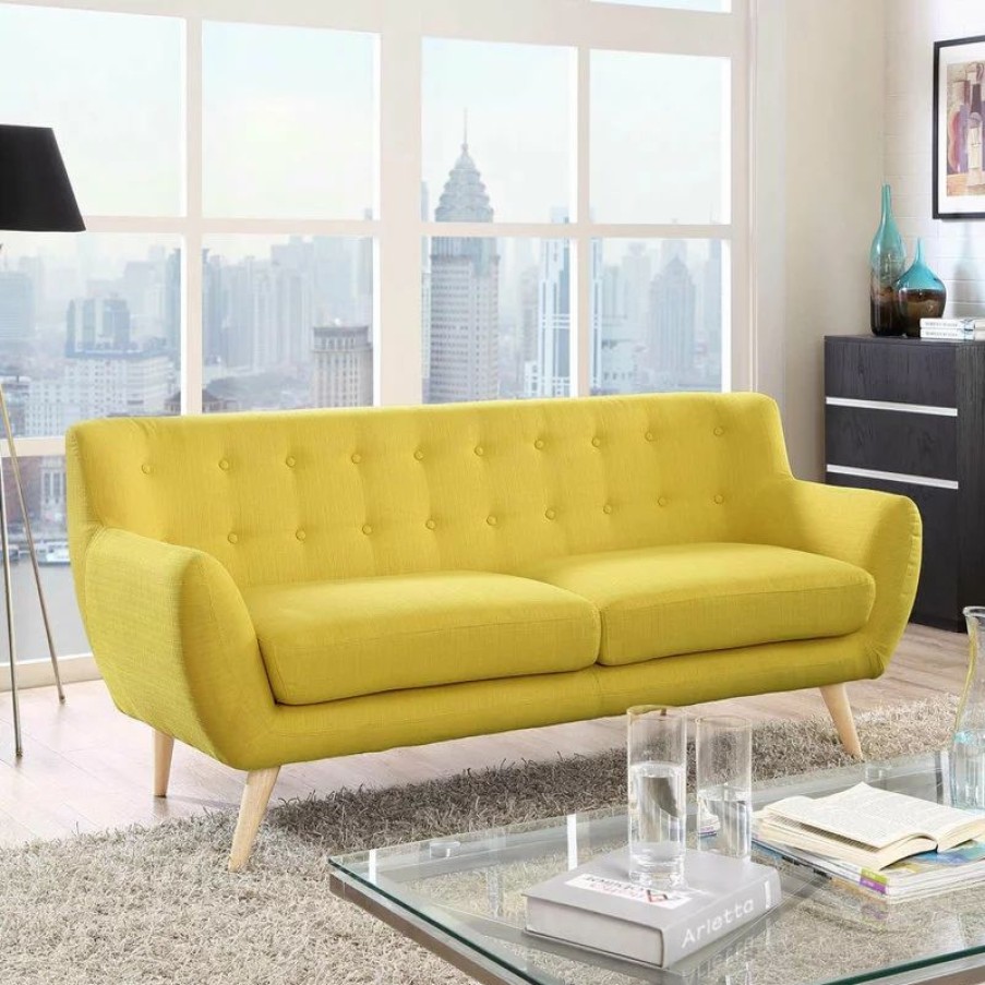 Sofas & Sectionals * | Lexmod Remark Upholstered Fabric Sofa, Sunny