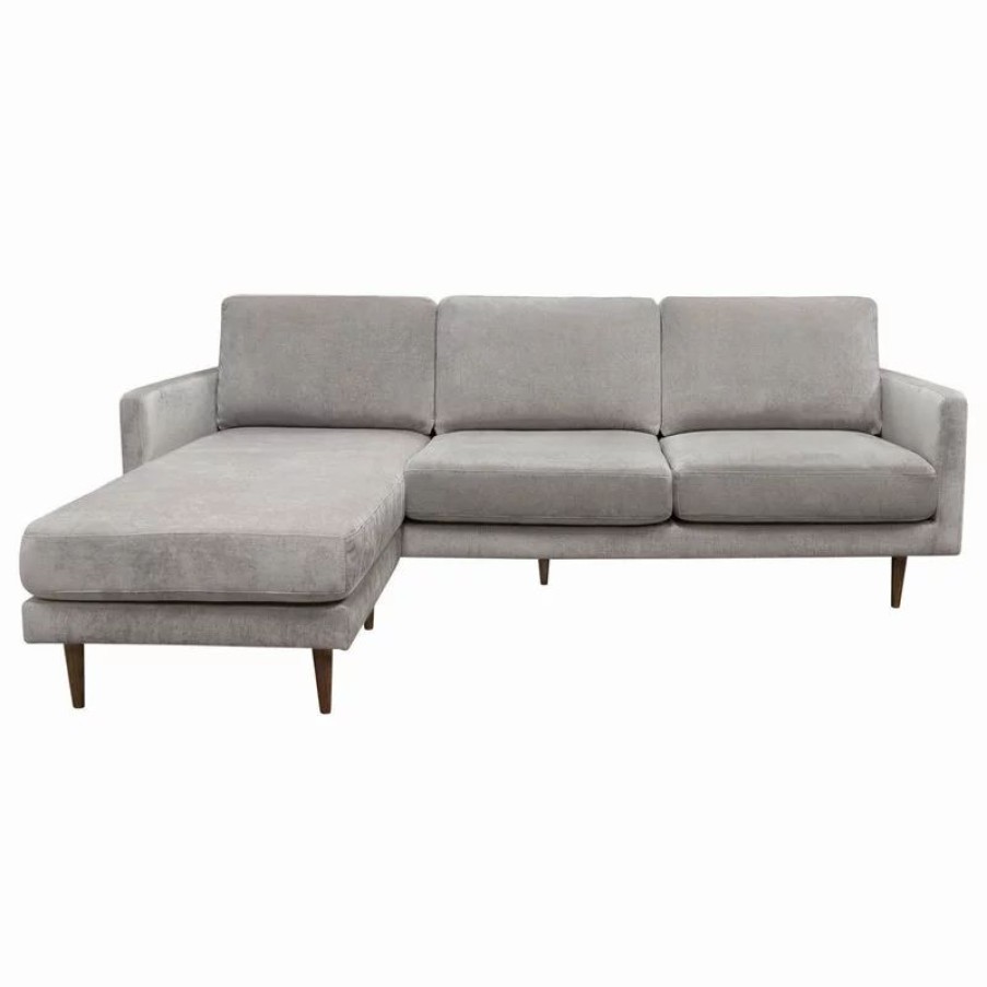 Sofas & Sectionals * | Kelsey Reversible Chaise Sectional In Grey Fabric By Diamond Sofa