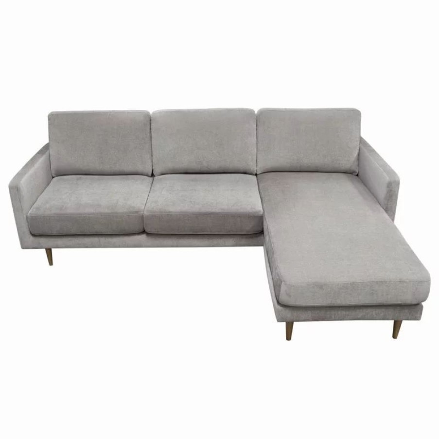 Sofas & Sectionals * | Kelsey Reversible Chaise Sectional In Grey Fabric By Diamond Sofa