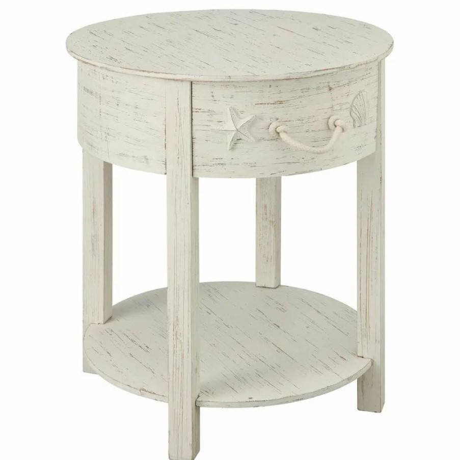 Coffee & Accent Tables * | Coast To Coast Accents One Drawer Accent Table H24.00, Sanibel White Rub