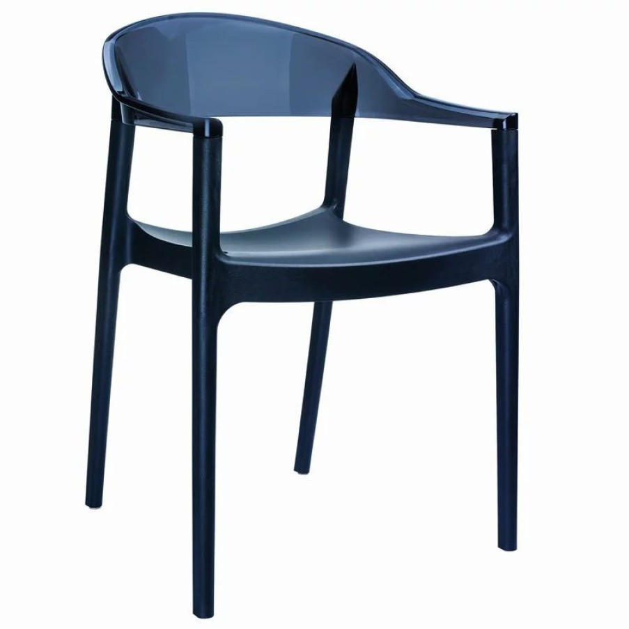 Chairs * | Mod The Enders Dining Chair, Black And Transparent Black, Polypropylene, Set Of 2