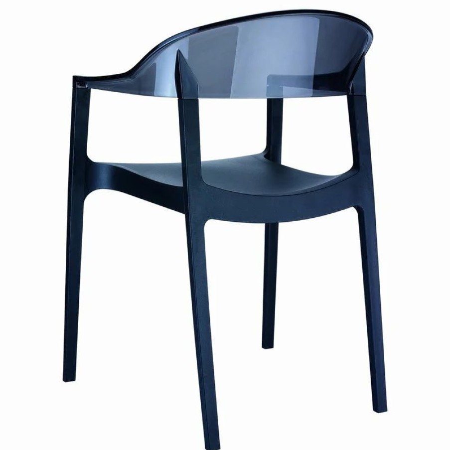 Chairs * | Mod The Enders Dining Chair, Black And Transparent Black, Polypropylene, Set Of 2