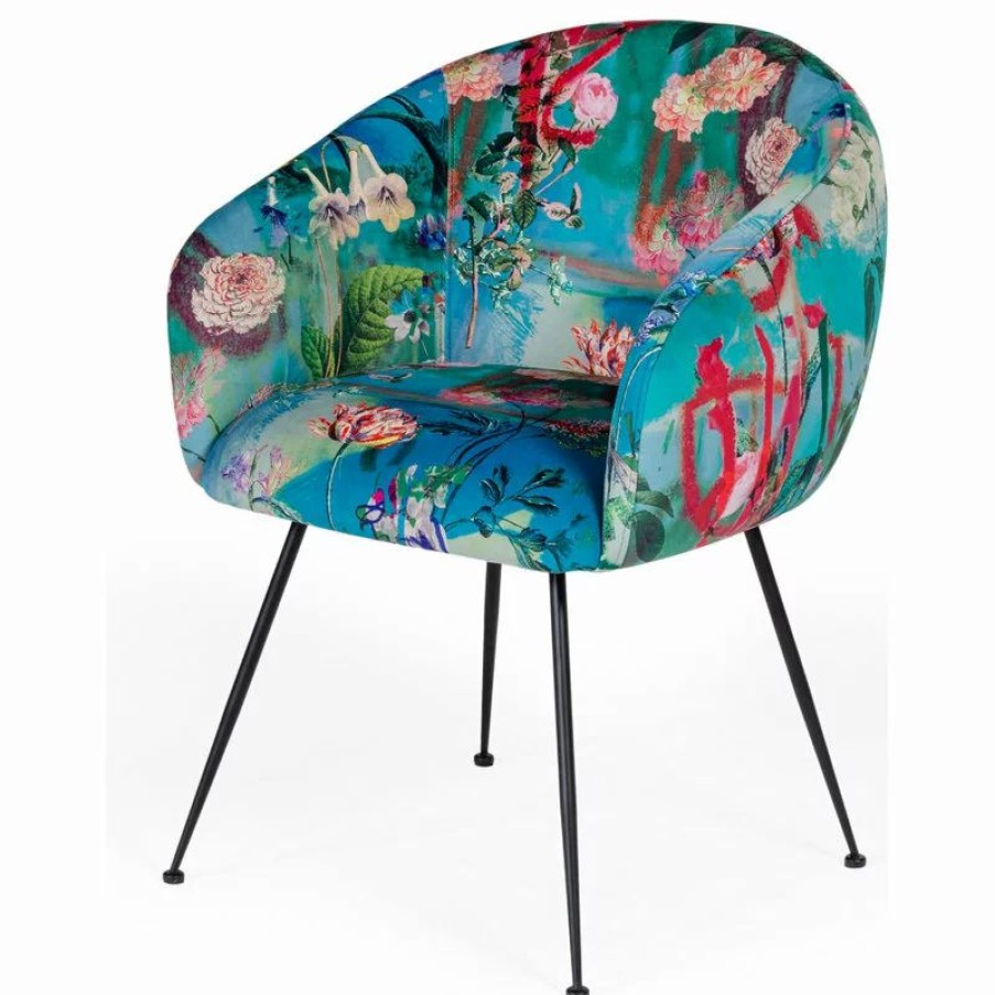 Chairs * | Mod The Dahlia Dining Chair, Multi-Colored, Velvet