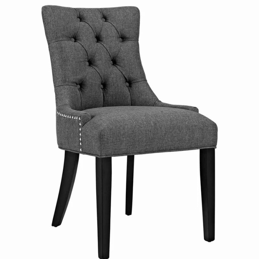 Chairs * | Lexmod Regent Upholstered Fabric Dining Chair, Gray