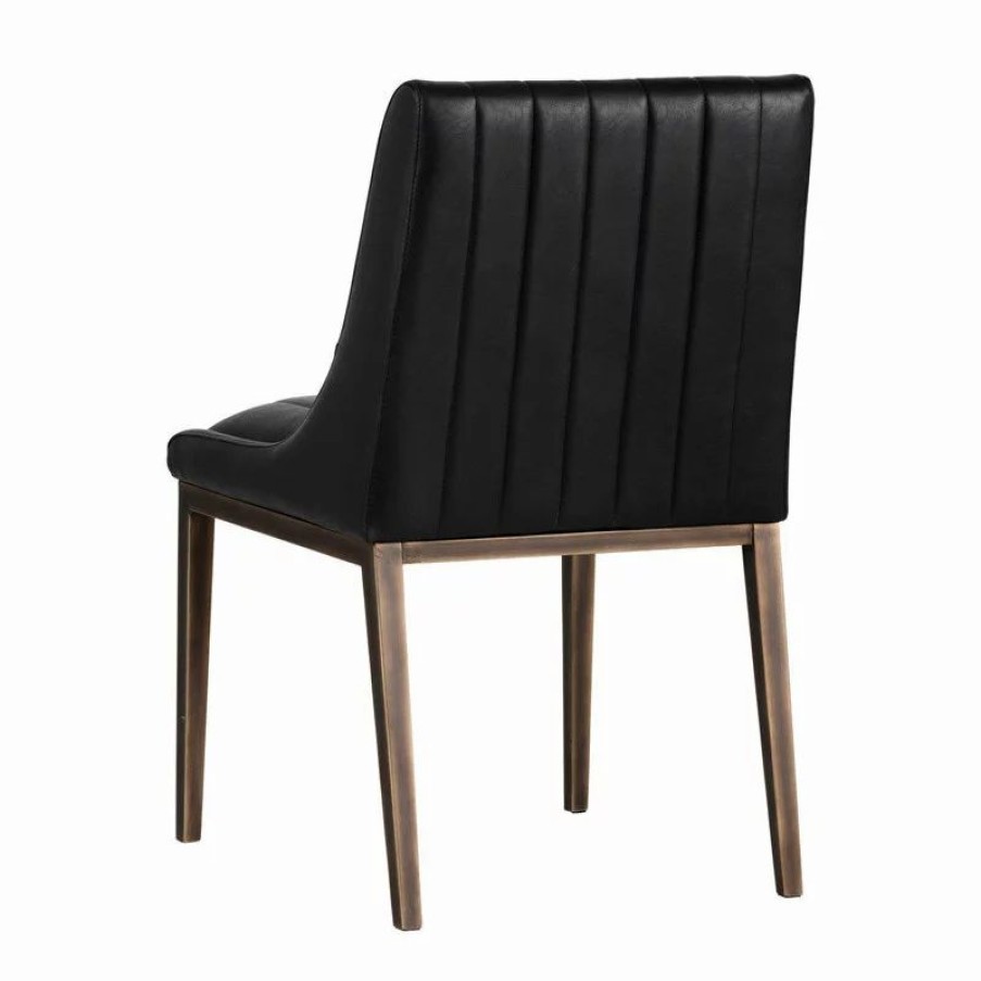 Chairs * | Mod The Stanton Dining Chair, Black, Faux Leather, Set Of 2