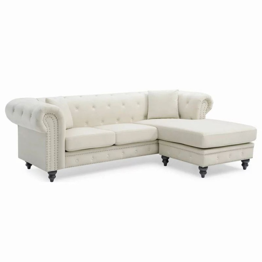 Sofas & Sectionals * | Glory Furniture Nola Sofa Chaise, Ivory