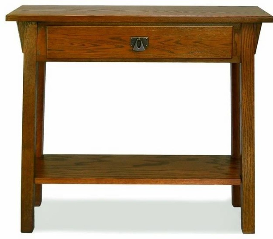 Console Tables * | Leick Home Leick Furniture Wood Mission Console Table In Russet Oak