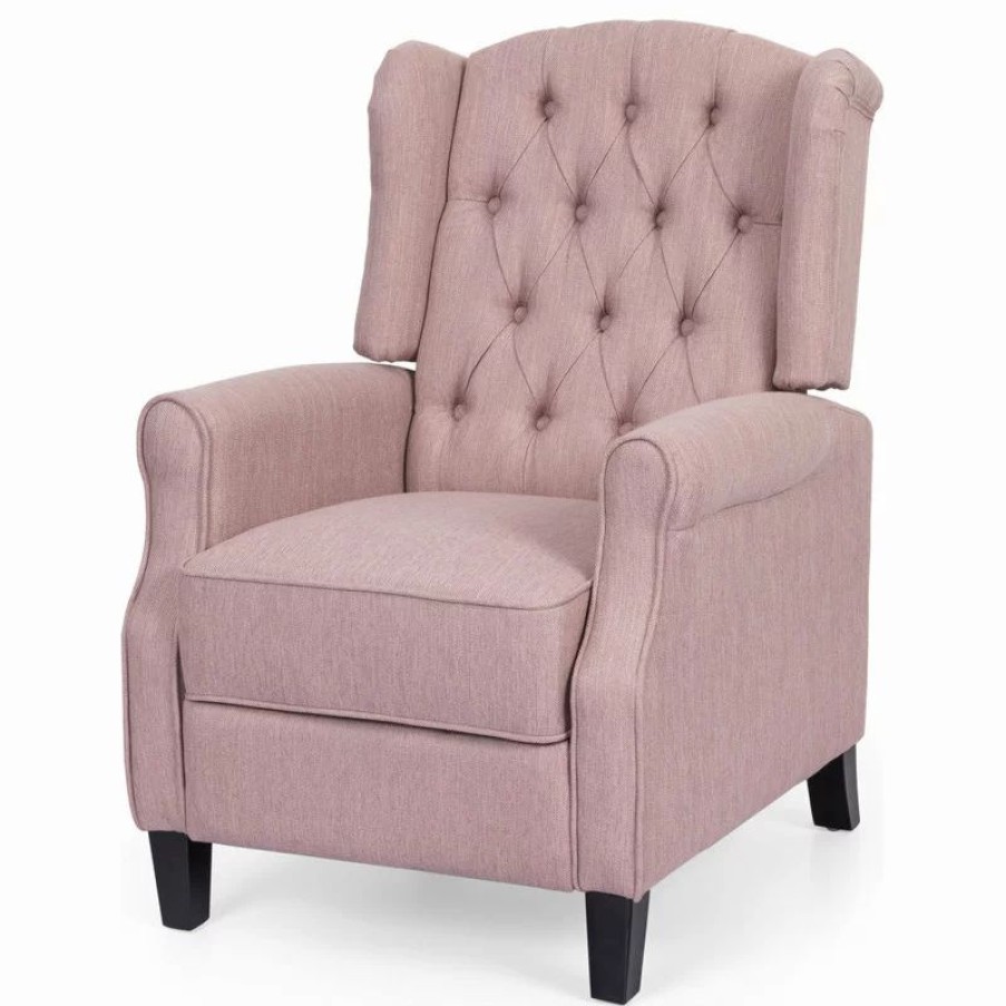 Chairs * | Gdfstudio Parquet Contemporary Tufted Fabric Push Back Recliner