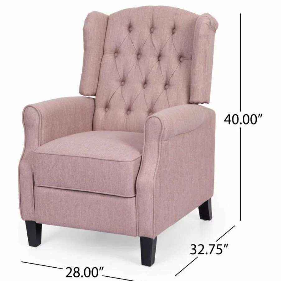 Chairs * | Gdfstudio Parquet Contemporary Tufted Fabric Push Back Recliner