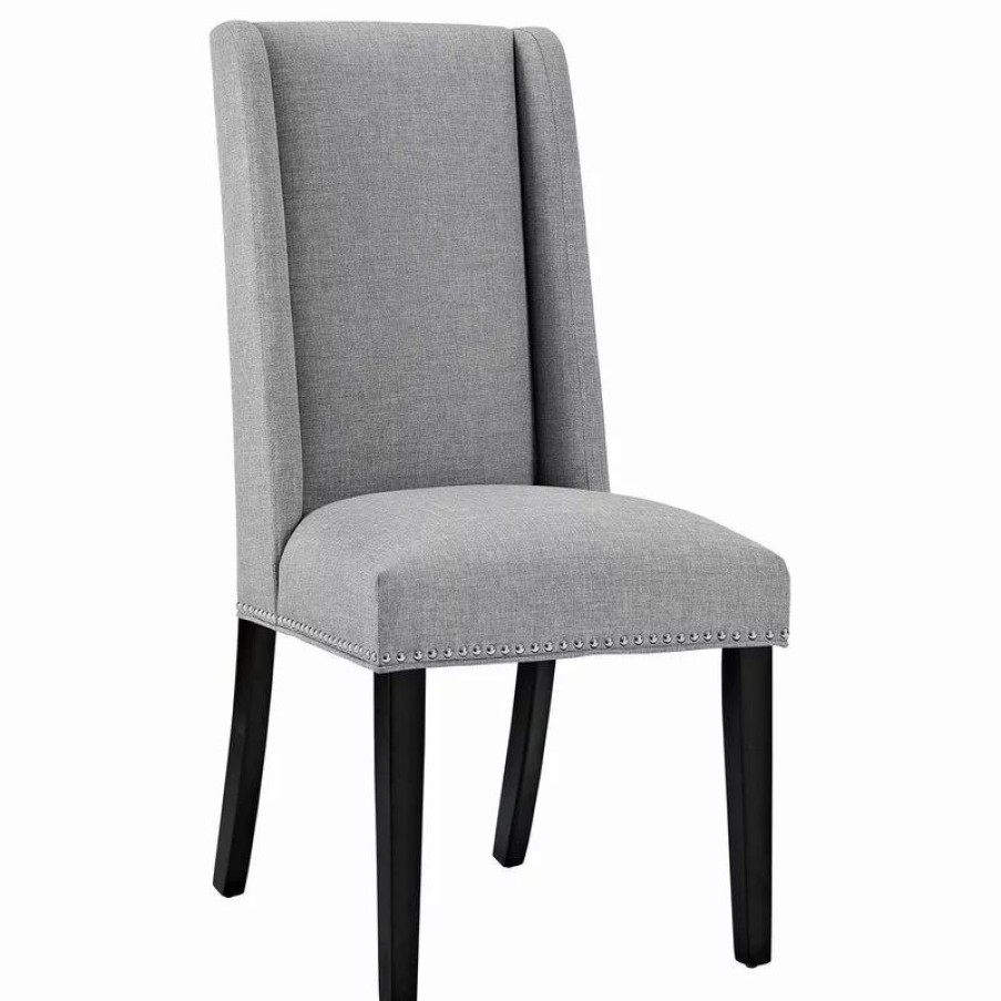 Chairs * | Lexmod Baron Parsons Upholstered Fabric Dining Side Chair, Light Gray