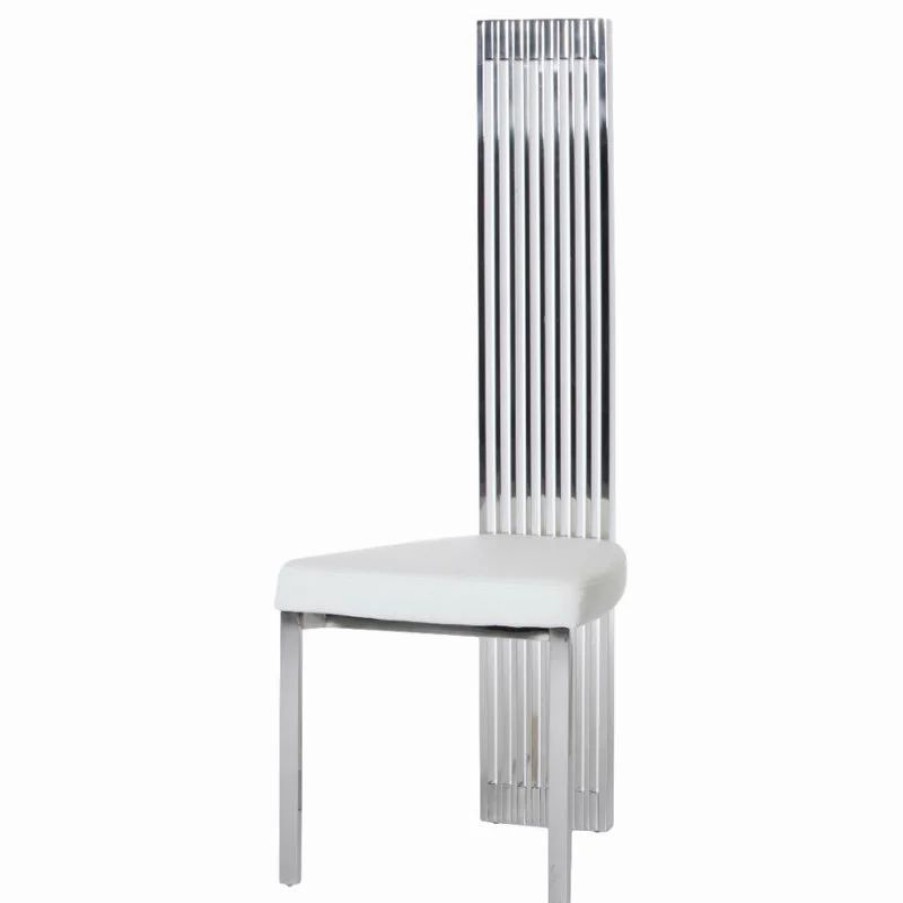 Chairs * | Mod The Millennium Dining Chair, White, Leatherette