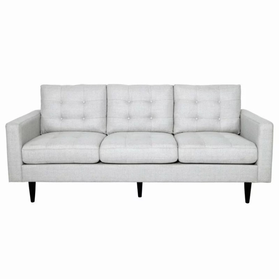 Sofas & Sectionals * | Gdfstudio Darcy Contemporary Tufted Fabric 3 Seater Sofa, Light Gray/Dark Brown