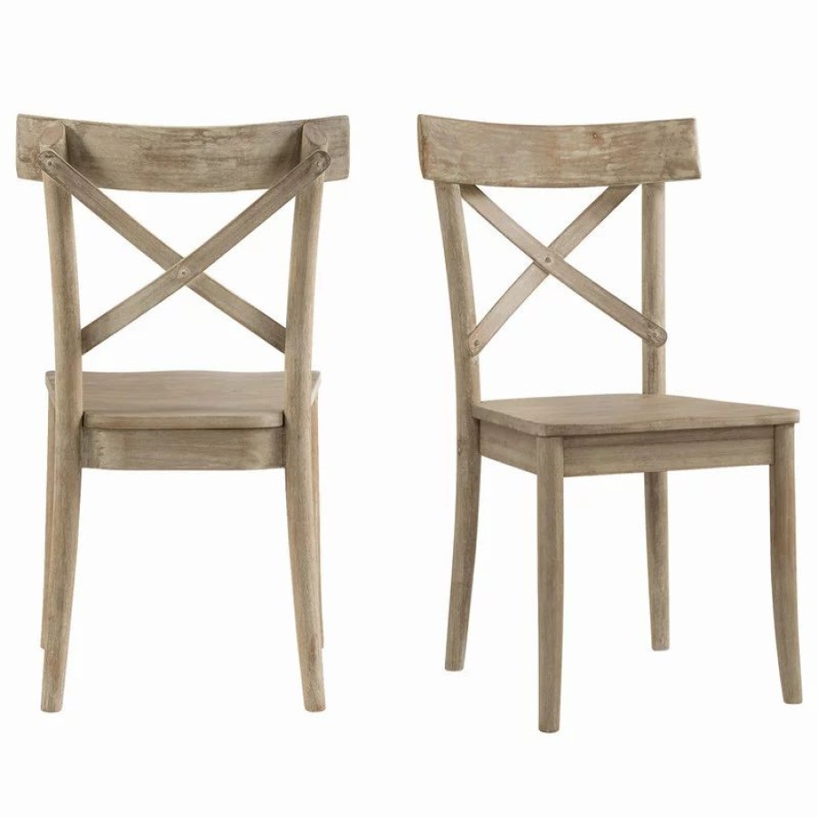 Chairs * | Elements Picket House Furnishings Keaton X-Back Wooden Side Chair Set Lcl100Wsc