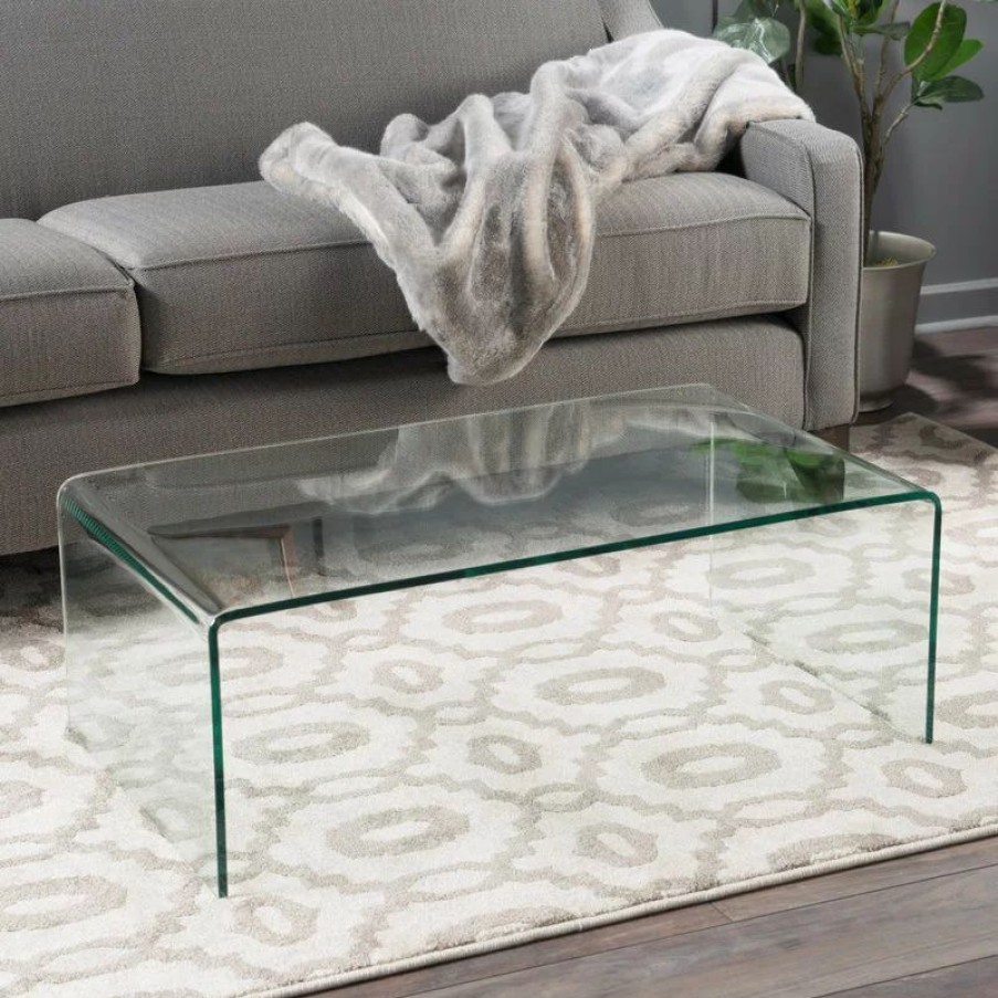 Coffee & Accent Tables * | Gdfstudio Gdf Studio Classon Glass Rectangle Coffee Table