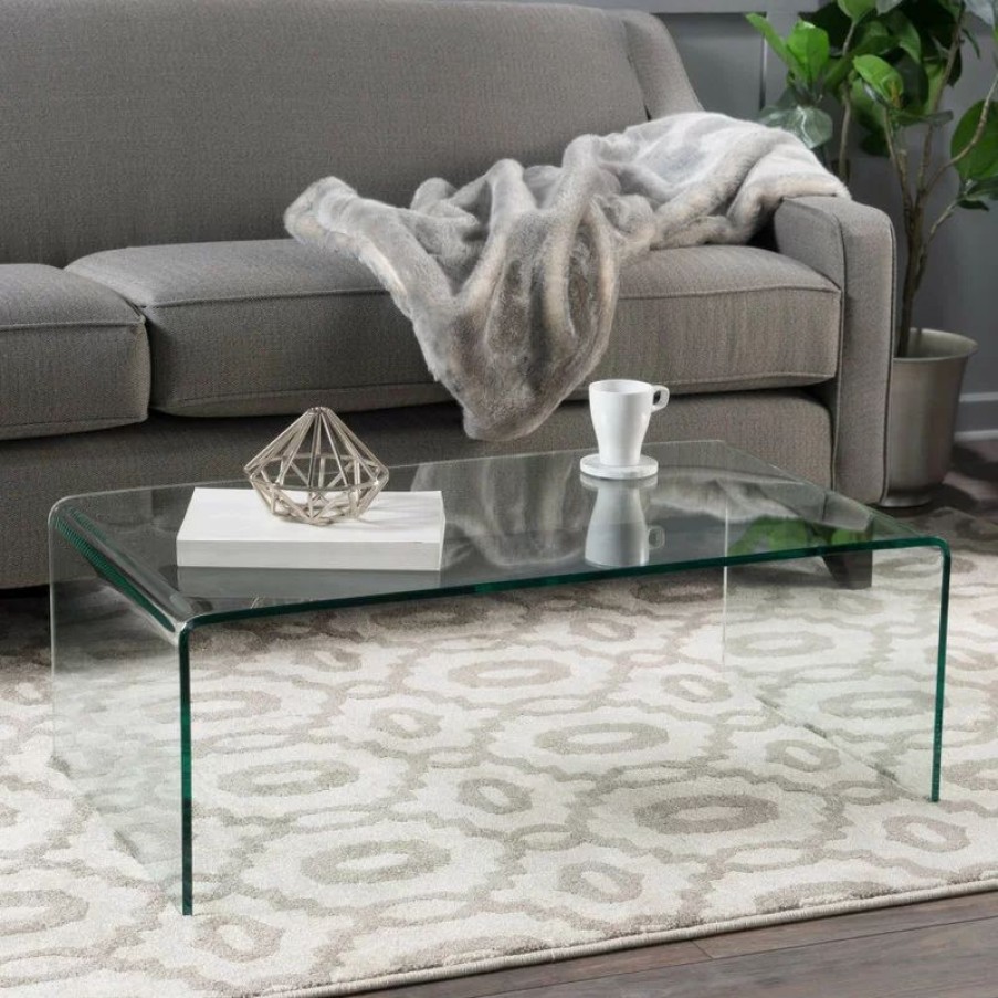 Coffee & Accent Tables * | Gdfstudio Gdf Studio Classon Glass Rectangle Coffee Table