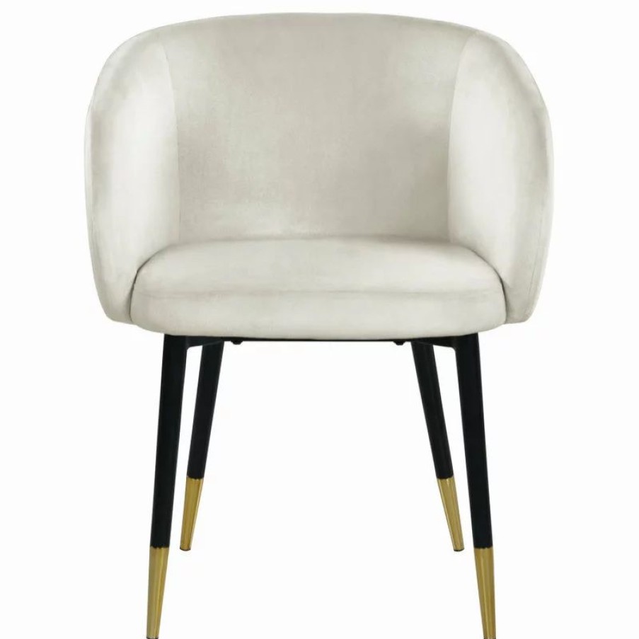 Chairs * | Mod The Soho Dining Chair, Cream, Velvet