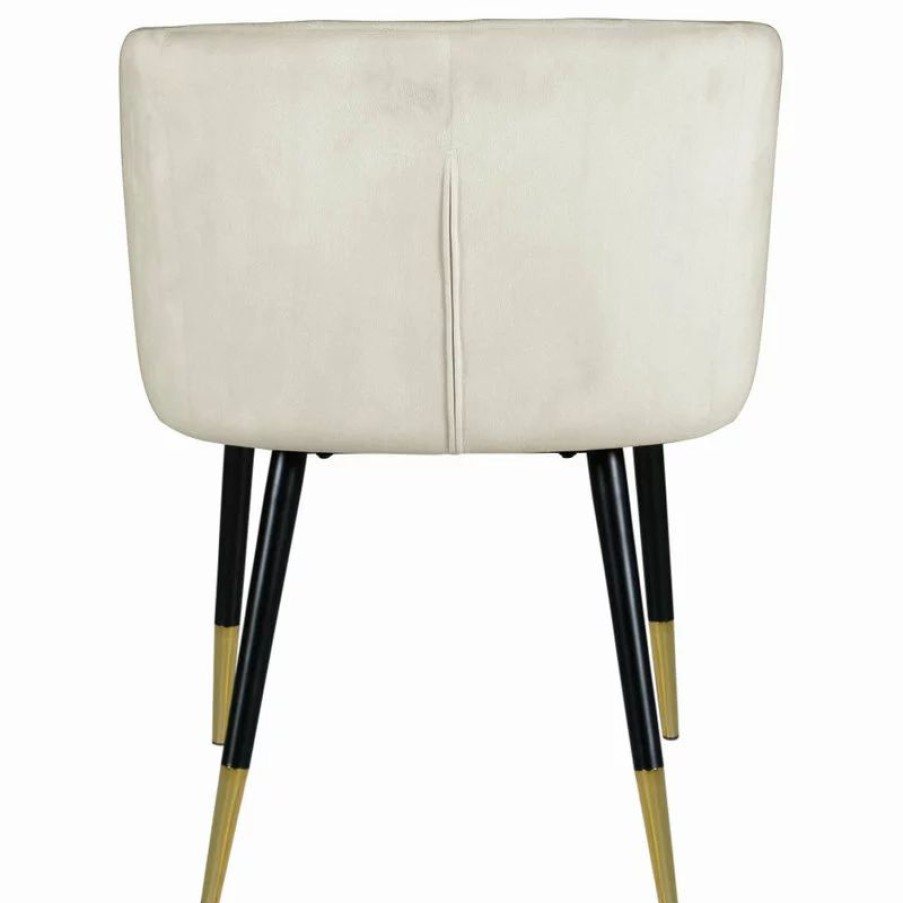 Chairs * | Mod The Soho Dining Chair, Cream, Velvet