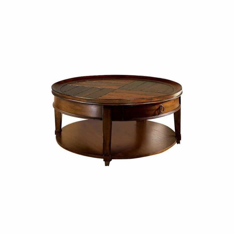 Coffee & Accent Tables * | Hammary Furniture Hammary Sunset Valley Single-Drawer Round Cocktail Table, Brown 197-911