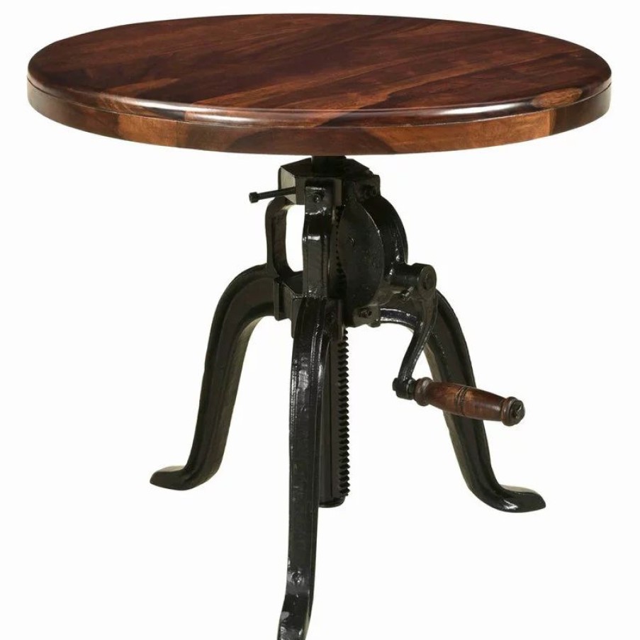 Coffee & Accent Tables * | Coast To Coast Imports, Llc Manchester Brown Adjustable Round Accent Table
