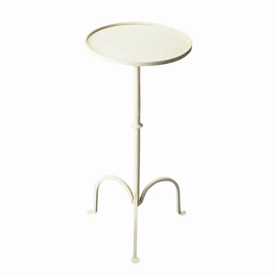 Coffee & Accent Tables * | Butler Specialty Company Butler Founders Gray/Beige Iron Pedestal Table