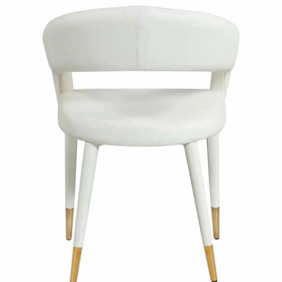 Chairs * | Meridian Furniture Destiny Dining Chair, White, Faux Leather