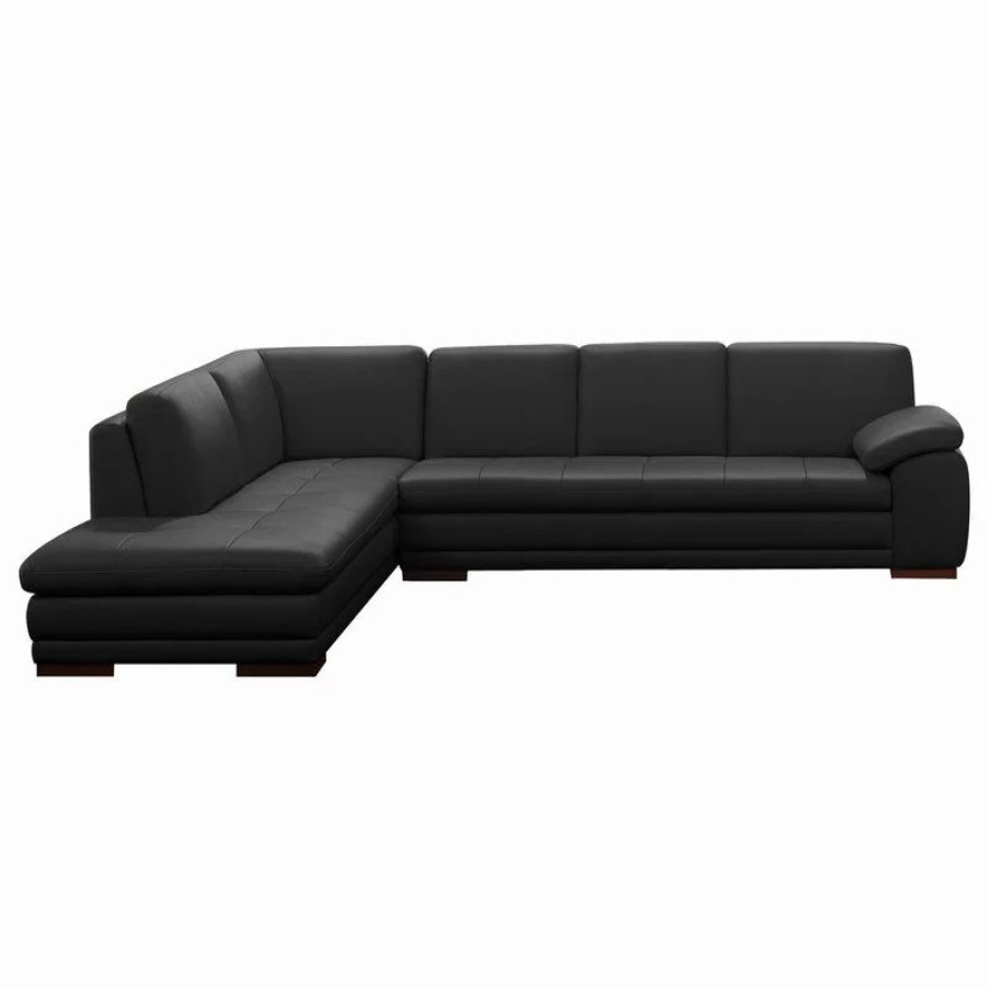 Sofas & Sectionals * | Jnm Furniture 625 Modern Italian Leather Sectional By J&M, Black, Left Facing Chaise