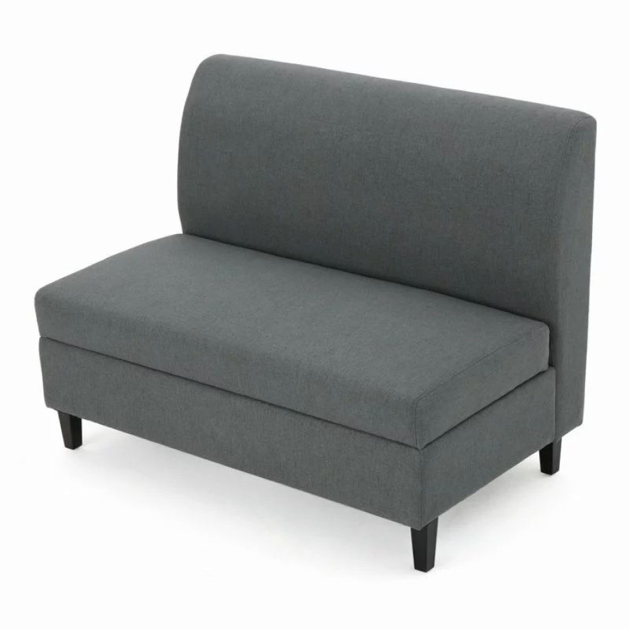 Sofas & Sectionals * | Gdfstudio Gdf Studio Toro Versatile Modern Fabric Storage Loveseat, Charcoal